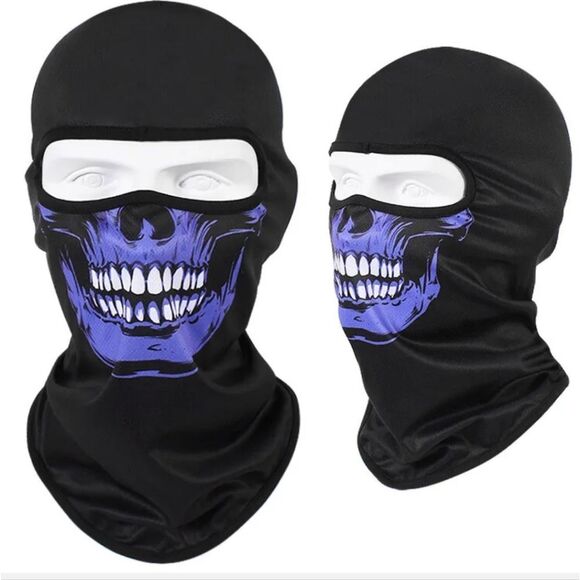 Tactical Skull Ghost Printed Full Face Mask Balaclava Halloween Ski Motorcycle - Picture 1 of 6